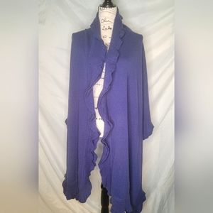 Nordstroms purple wrap wool sweater periwinkle M
